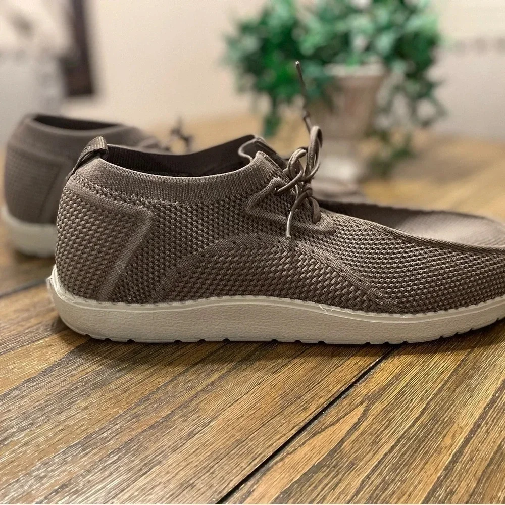 ITAZERO Men’s Khaki Tan Casual Lace Up Shoe with Arch Support Insoles Size 11